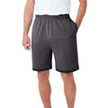 Men's Big & Tall Layered Look Lightweight Jersey Shorts by KingSize in Heather Slate (Size 4XL)