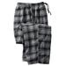 Men's Big & Tall Flannel Plaid Pajama Pants by KingSize in Black Plaid (Size 3XL) Pajama Bottoms