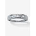 Men's Big & Tall Platinum over Silver Baguette Wedding Band Ring Cubic Zirconia by PalmBeach Jewelry in White (Size 14)