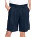 Men's Big & Tall Wrinkle-Free Expandable Waist Pleat Front Shorts by KingSize in Navy (Size 64)