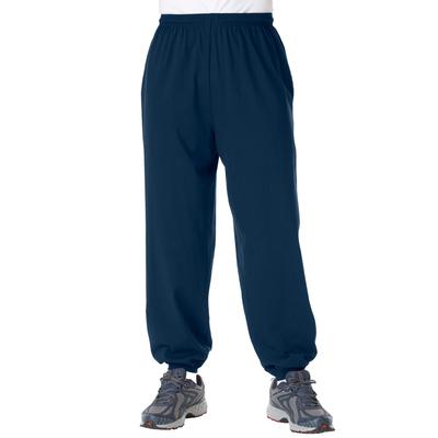 Men's Big & Tall Lightweight Elastic Cuff Sweatpants by KingSize in Navy (Size 4XL)