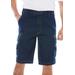 Men's Big & Tall Boulder Creek® 12" Side Elastic Denim Cargo Shorts by Boulder Creek in Indigo (Size 54)