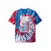 Men's Big & Tall Tie-Dye Graphic Tee by KingSize in American Flag Tie Dye (Size L)