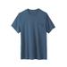 Men's Big & Tall Shrink-Less™ Lightweight Longer-Length Crewneck Pocket T-Shirt by KingSize in Heather Slate Blue (Size 8XL)