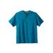 Men's Big & Tall Boulder Creek® Heavyweight Short-Sleeve Henley Shirt by Boulder Creek in Classic Teal Marl (Size 5XL)