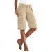 Plus Size Women's Cargo Shorts by Roaman's in Sandy Beige (Size 28 W)