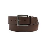 Men's Big & Tall Casual Stitched Edge Leather Belt by KingSize in Brown (Size 60/62)