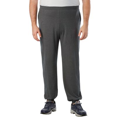 Men's Big & Tall Lightweight Elastic Cuff Sweatpants by KingSize in Heather Slate (Size L)