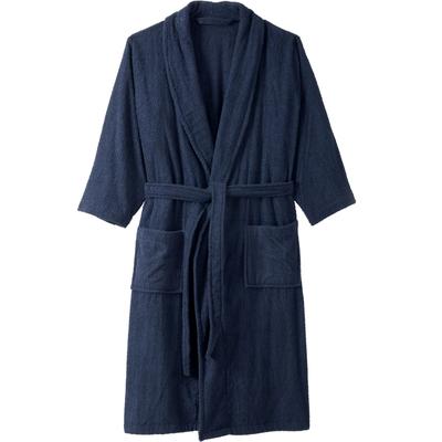 Men's Big & Tall Terry Bathrobe with Pockets by KingSize in Navy (Size 6XL/7XL)