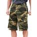 Men's Big & Tall Boulder Creek® 12" Side-Elastic Stacked Cargo Pocket Shorts by Boulder Creek in Olive Camo (Size 56)