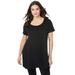 Plus Size Women's Scoopneck Swing Ultimate Tunic by Roaman's in Black (Size 30/32) Long Shirt