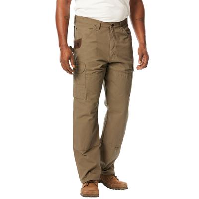 Men's Big & Tall Ripstop Cargo Pants by Wrangler in Bark (Size 60 30)