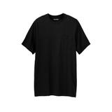 Men's Big & Tall Shrink-Less™ Lightweight Longer-Length Crewneck Pocket T-Shirt by KingSize in Black (Size 7XL)