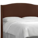 Nail Button Wingback Headboard by Skyline Furniture in Chocolate (Size QUEEN)