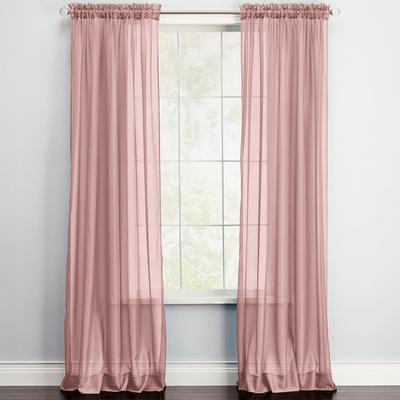 BH Studio Sheer Voile Rod-Pocket Panel Pair by BH Studio in Pale Rose (Size 120