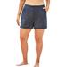 Plus Size Women's Cargo Swim Shorts with Side Slits by Swim 365 in Navy (Size 28) Swimsuit Bottoms