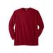 Men's Big & Tall Shrink-Less™ Lightweight Long-Sleeve Crewneck Pocket T-Shirt by KingSize in Rich Burgundy (Size XL)