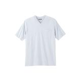 Men's Big & Tall Shrink-Less™ Lightweight V-Neck Pocket T-Shirt by KingSize in White (Size XL)