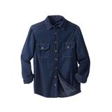 Men's Big & Tall Boulder Creek® Long Sleeve Denim and Twill Shirt by Boulder Creek in Indigo Denim (Size 3XL)