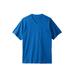 Men's Big & Tall Shrink-Less™ Lightweight V-Neck Pocket T-Shirt by KingSize in Royal Blue Heather (Size 8XL)