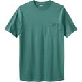 Men's Big & Tall Shrink-Less™ Lightweight Longer-Length Crewneck Pocket T-Shirt by KingSize in Vintage Green (Size 8XL)