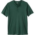 Men's Big & Tall Shrink-Less™ Lightweight Henley Longer Length T-Shirt by KingSize in Hunter (Size 6XL) Henley Shirt