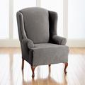 BH Studio Brighton Stretch Wing Chair Slipcover by BH Studio in Charcoal