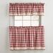 Wide Width Buffalo Check Tier Curtain Set, Valance Not Included by BrylaneHome in Burgundy (Size 58" W 24" L) Window Curtain