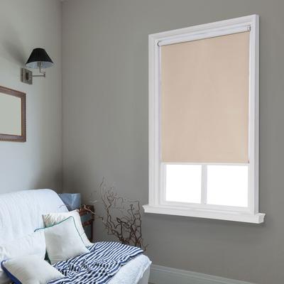 Wide Width Cut-to-Width Spring Vinyl Roller Shade by Whole Space Industries in Cream (Size 31" W 64" L)