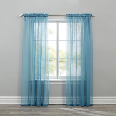 BH Studio Sheer Voile Rod-Pocket Panel Pair by BH Studio in Smoke Blue (Size 120