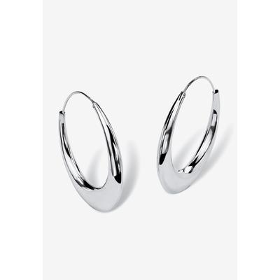 Sterling Silver Polished Hoop Earrings (47mm) by PalmBeach Jewelry in Silver