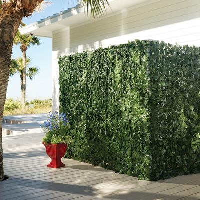 78"H Faux Greenery Privacy Screen by BrylaneHome in Green Fence