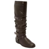 Wide Width Women's The Arya Wide Calf Boot by Comfortview in Brown (Size 7 W)