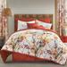 Funky Floral 6-Pc. Comforter Set by BrylaneHome in Orange Grey (Size QUEEN)