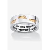 Gold Ion-Plated Stainless Steel Two-Tone "Footprints in the Sand" Ring by PalmBeach Jewelry in Stainless Steel (Size 10)