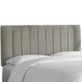 Wesley Channel Seam Headboard by Skyline Furniture in Velvet Light Grey (Size TWIN)