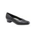 Wide Width Women's Doris Leather Pump by Trotters® in Black Leather (Size 9 W)