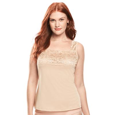 Plus Size Women's Silky Lace-Trimmed Camisole by C...