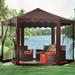 New and Improved 13'W Hexagon Gazebo by BrylaneHome in Chocolate