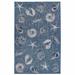 Liora Manne Carmel Shells Indoor/Outdoor Rug Aqua 23"X7'6" by Brylane Home in Navy (Size 7'10" RD)