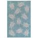 Liora Manne Carmel Seaturtles Indoor/Outdoor Rug Aqua 23"X7'6" by Brylane Home in Aqua (Size 7'10"X9'10")