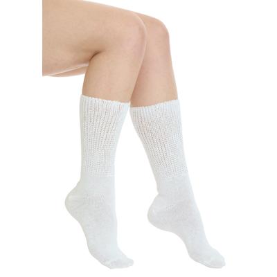 Plus Size Women's 2-Pack Open Weave Extra Wide Socks by Comfort Choice in White (Size 1X) Tights