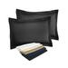 Fresh Ideas Poplin Tailored 2-Pack Black Pillow Sham by Levinsohn Textiles in Black (Size KING)