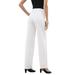 Plus Size Women's Classic Bend Over® Pant by Roaman's in White (Size 18 W) Pull On Slacks