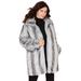 Plus Size Women's Short Faux-Fur Coat by Roaman's in Chinchilla (Size M)