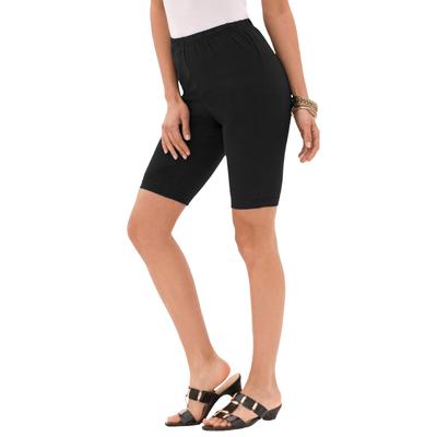 Plus Size Women's Essential Stretch Bike Short by Roaman's in Black (Size S) Cycle Gym Workout