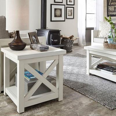 Seaside Lodge End Table by Homestyles in White