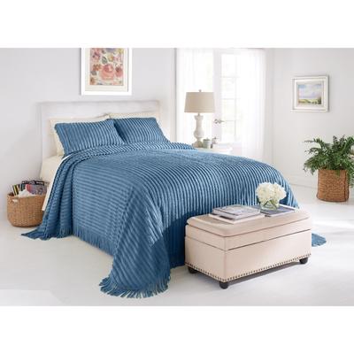 Chenille Bedspread by BrylaneHome in Antique Blue (Size QUEEN)