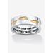 Gold Ion-Plated Stainless Steel Two-Tone "Footprints in the Sand" Ring by PalmBeach Jewelry in Stainless Steel (Size 11)