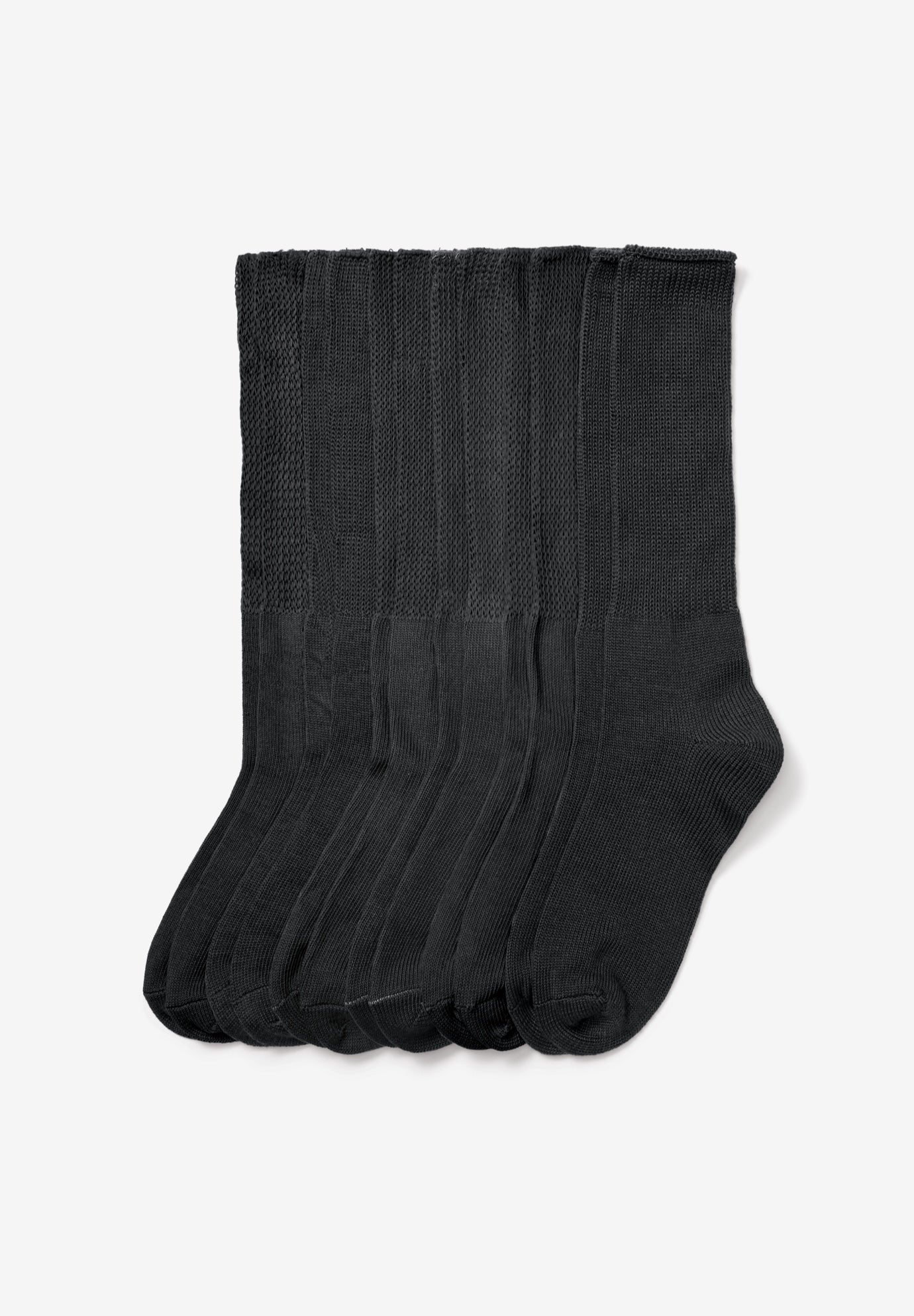 Plus Size Women's 6-Pack Rib Knit Socks by Comfort Choice in Black (Size 1X) Tights
